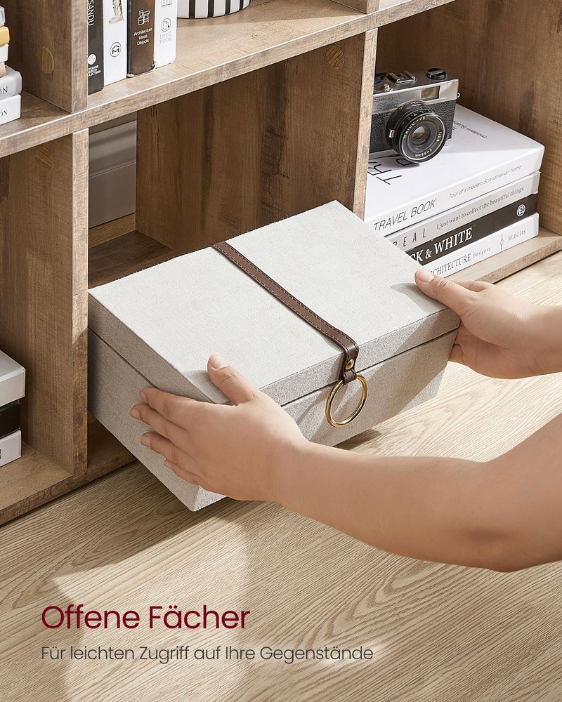 Bücherregal mit 10 offenen Fächern – Vielseitiger Raumteiler für Bücher und Dekoration