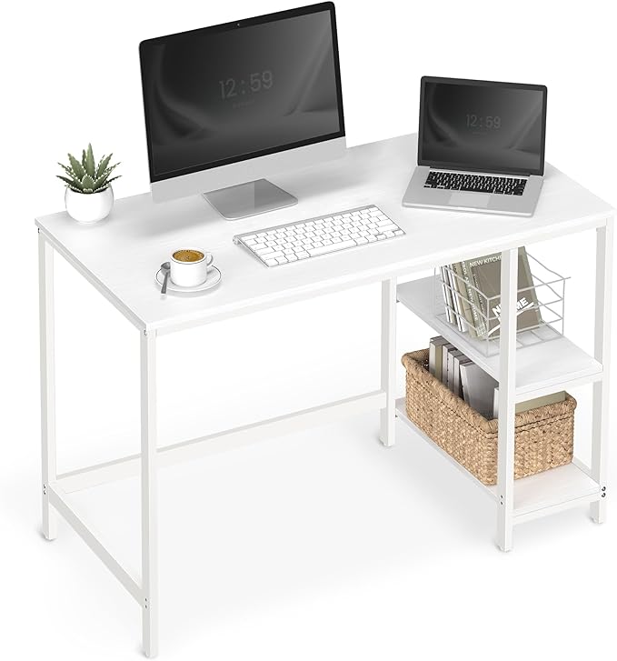 Schreibtisch - Computertisch - Schreibtisch mit 2 Ablageflächen rechts oder links - Industriedesign
