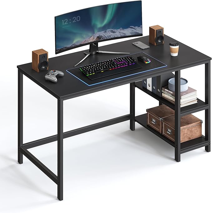 Schreibtisch - Computertisch - Schreibtisch mit 2 Ablageflächen rechts oder links - Industriedesign