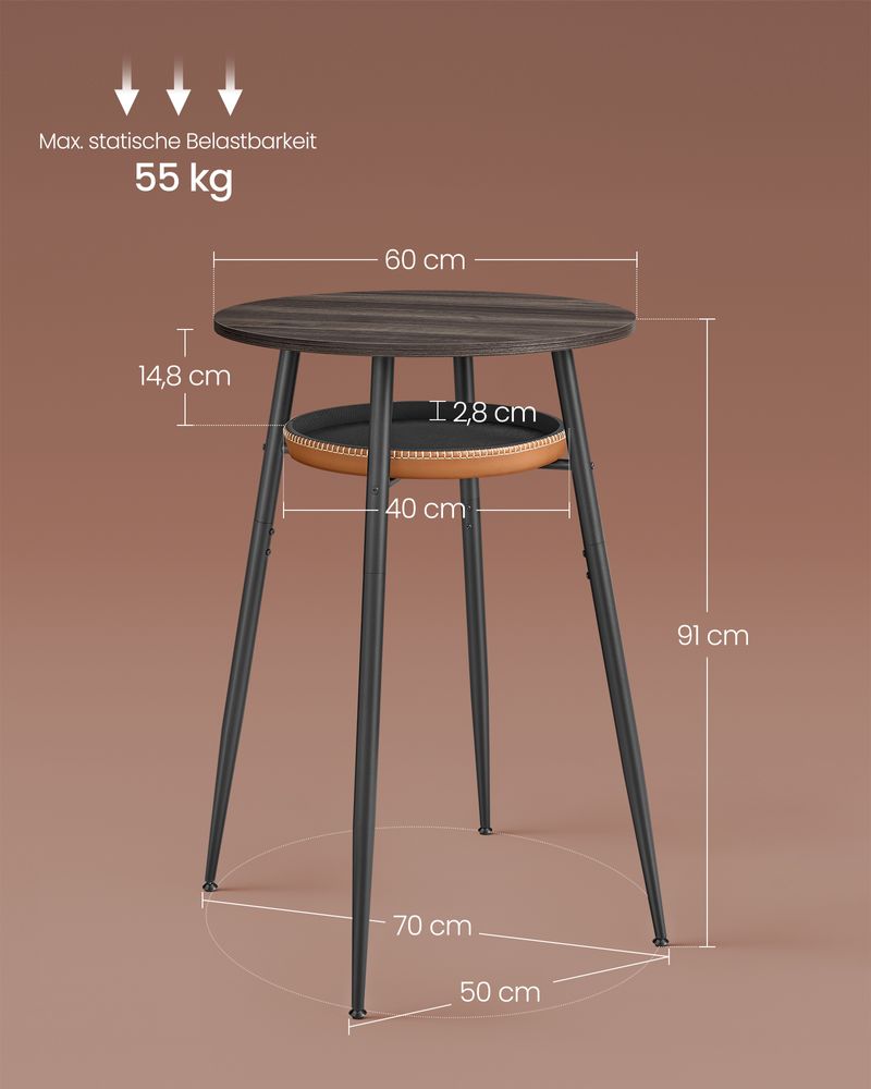 Design-Stehtisch – Runder Tisch mit Schublade – Preisgekröntes Design