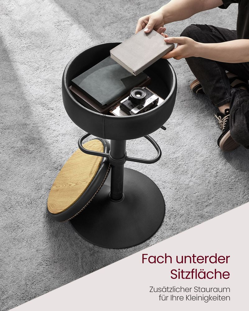 Drehbarer Barstuhl mit Stauraum – verstellbar und stilvoll