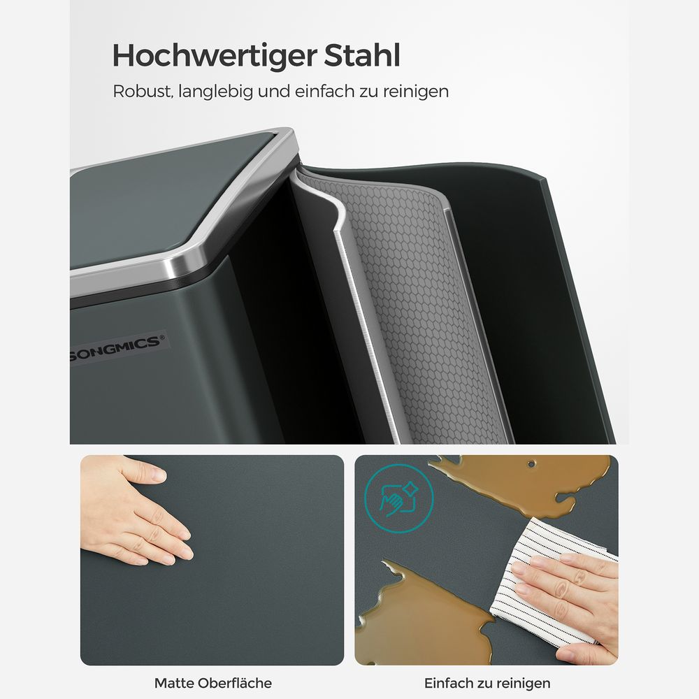 Doppel-Treteimer mit Fußpedalen - Abfalleimer 30L