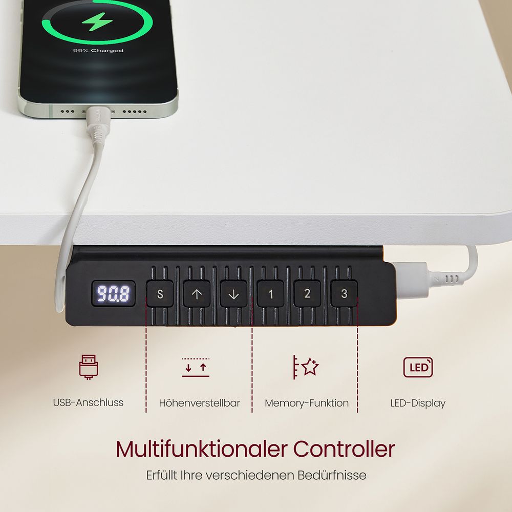 Elektrisch verstellbarer Schreibtisch - Stehpult - Ergonomischer Arbeitsplatz
