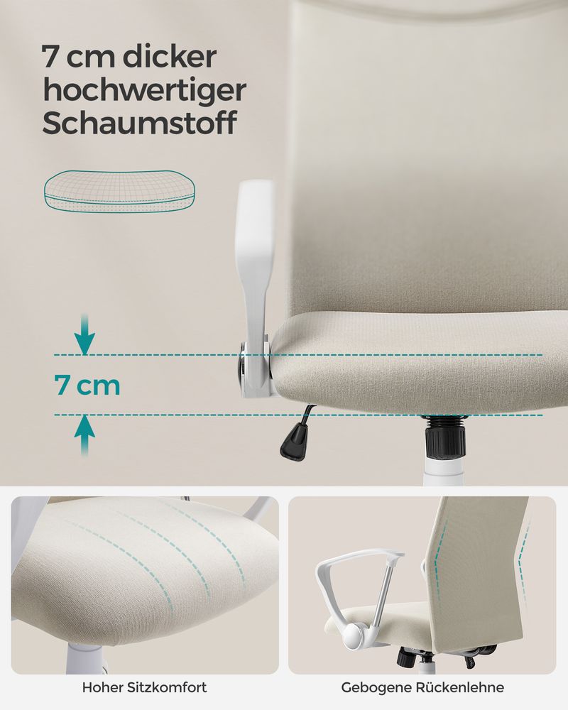Ergonomischer Bürostuhl mit bequemer Stoffpolsterung
