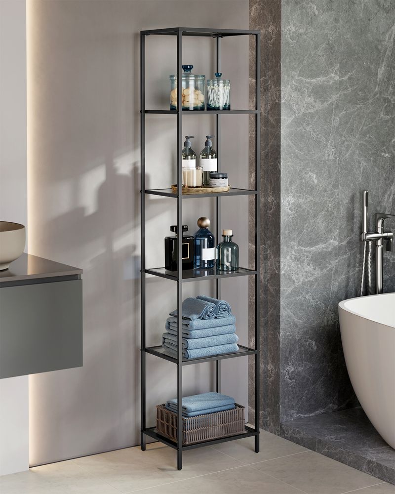 Glas-Eckschrank mit 5 oder 6 Etagen – Stilvoll & platzsparend