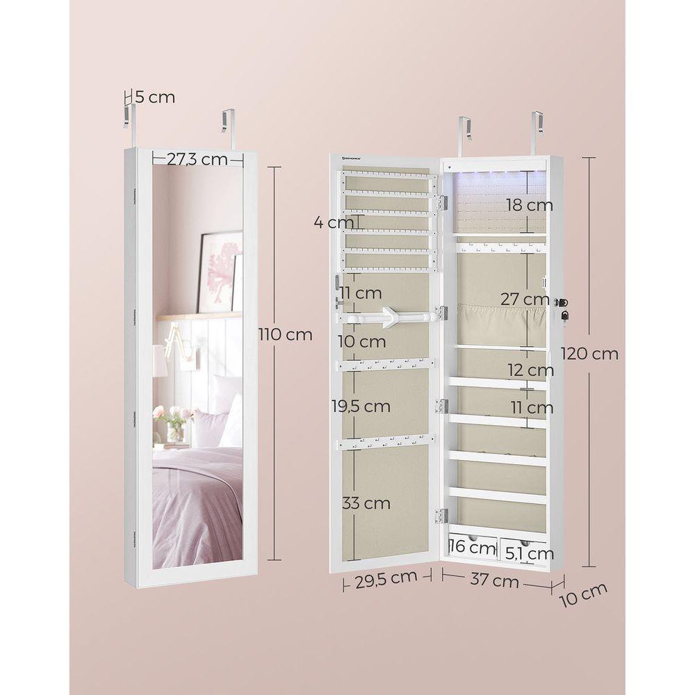 Hängender Schmuckspiegelschrank mit Stauraum – Elegant & Funktional