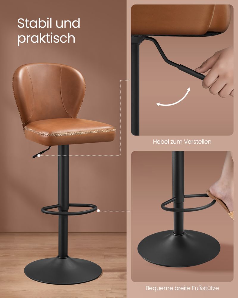 Luxus Barhocker 2er oder 4er Set - Verstellbar - 360° Drehbar