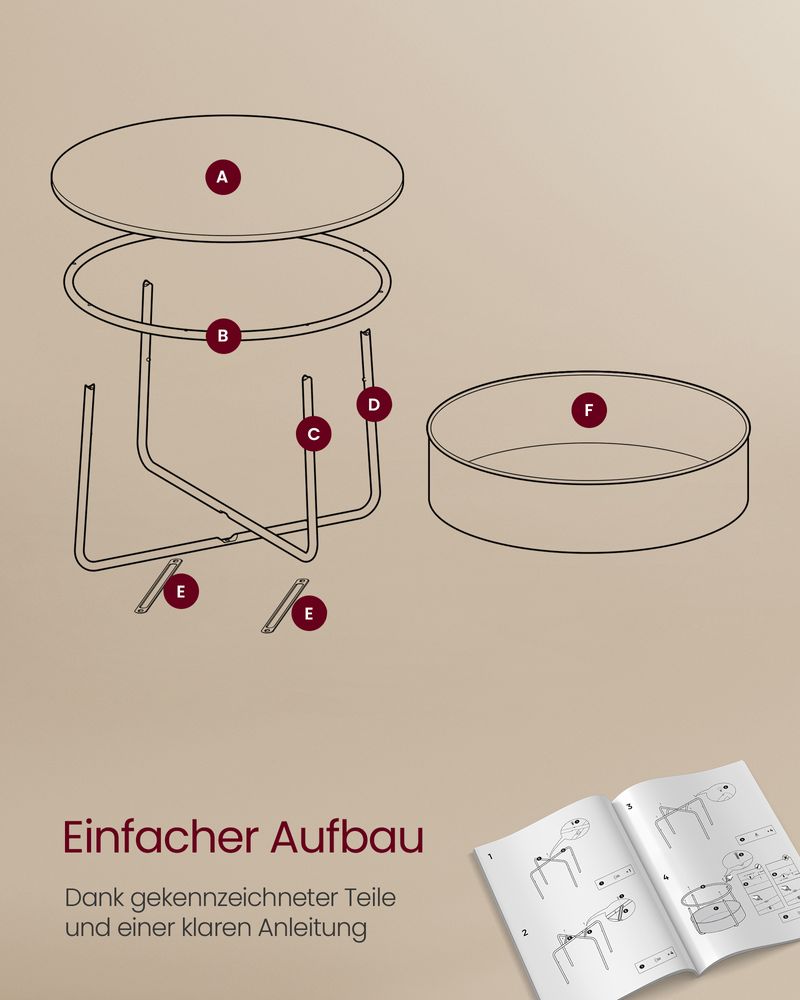 Runder Couchtisch mit Ablagekorb - Stilvoll und praktisch - 75 cm