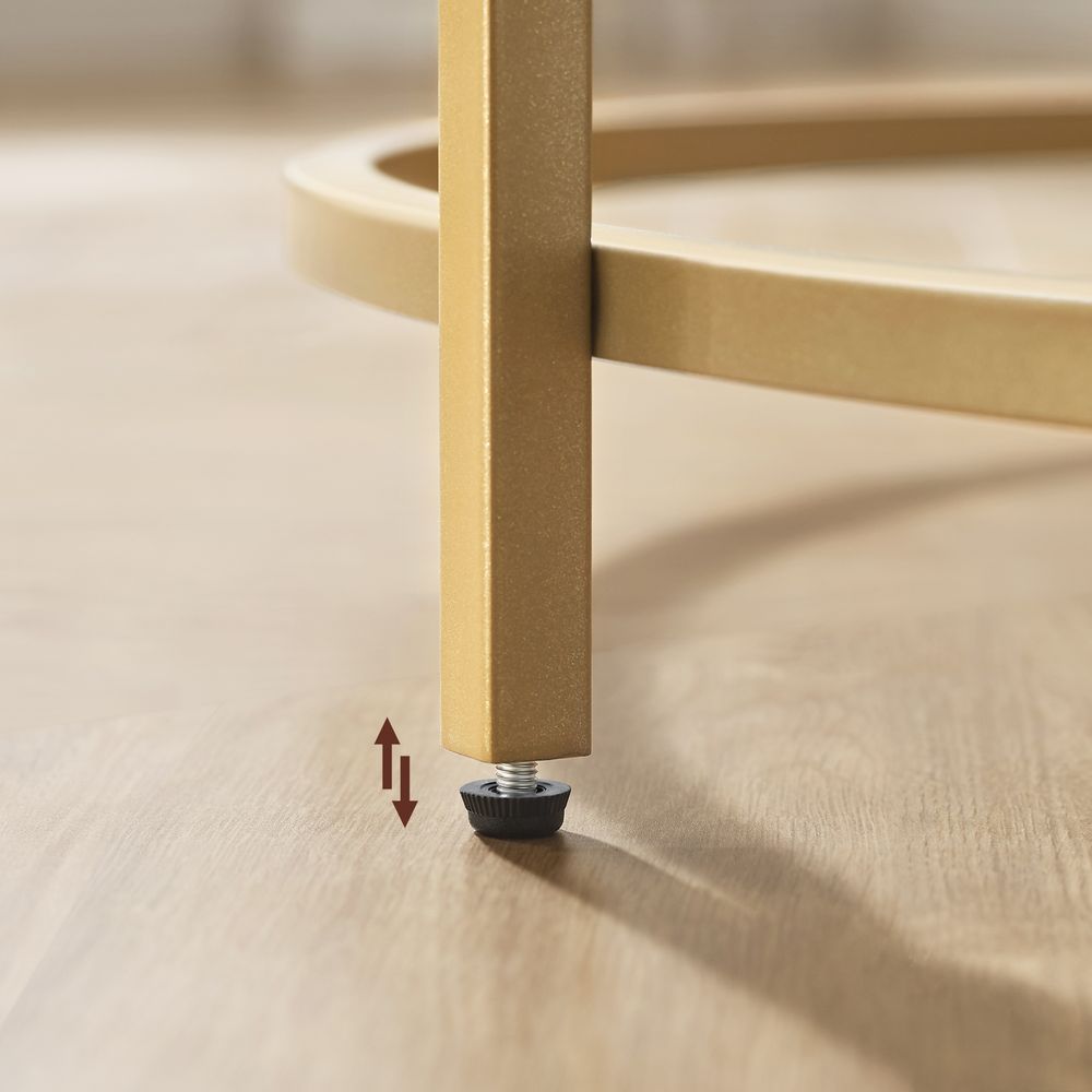 Couchtisch mit rundem Goldgestell – Edler Blickfang für das Wohnzimmer