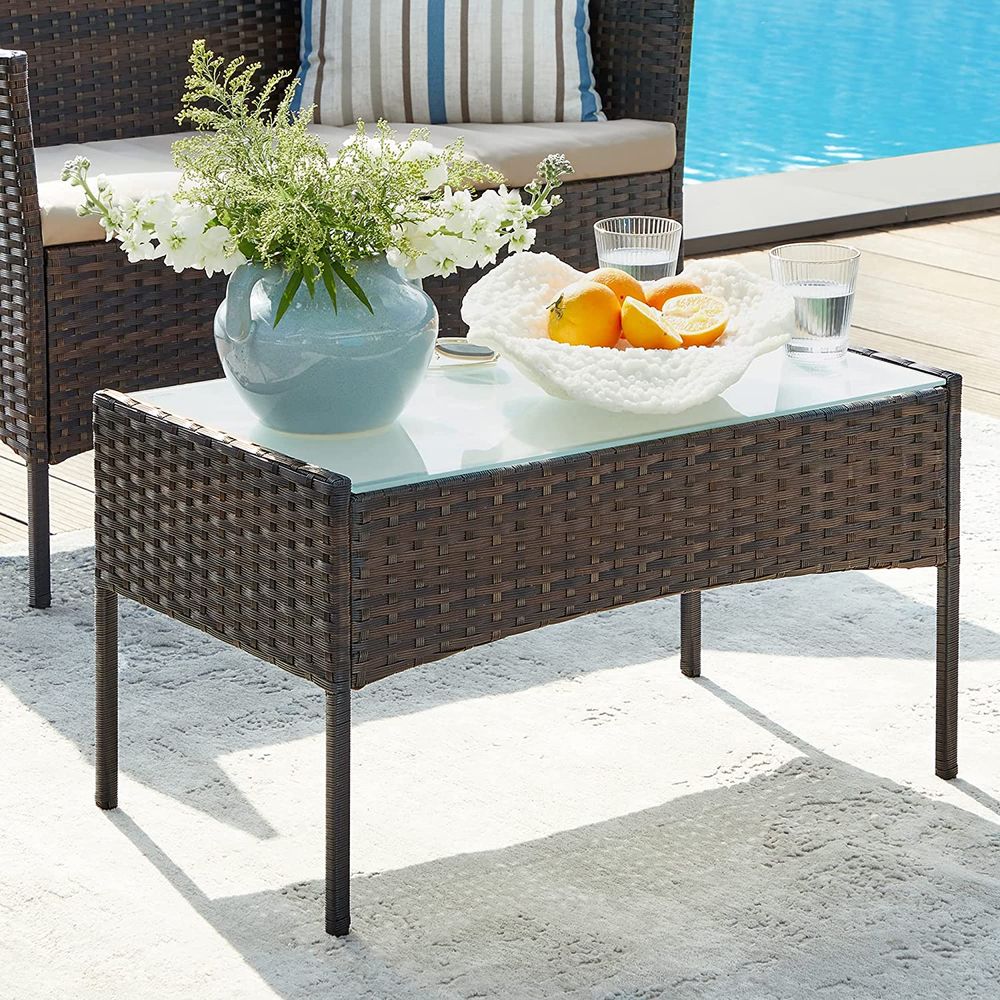 Rattanoptik Gartenset - Balkonset - Gartenstühle mit Tisch