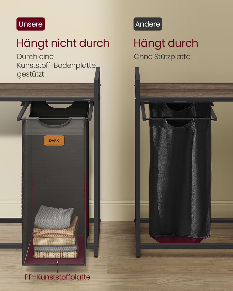 Wäschekorbwagen 2 x 50L - Wäschekorb mit Rädern